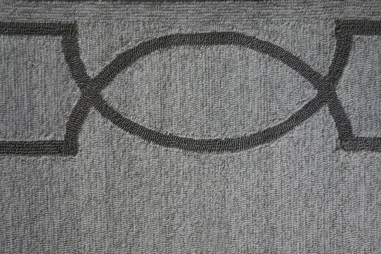 6' X 9' Ivory and Gray Hand Hooked Area Rug