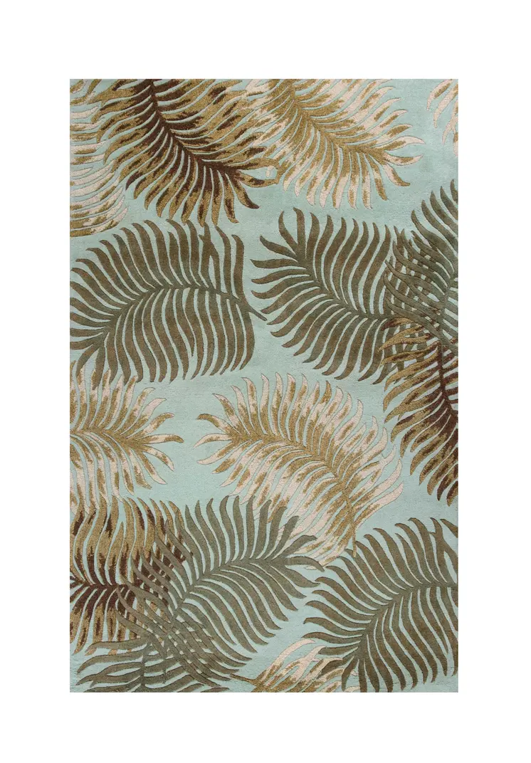 5' X 8'  Wool Aqua Area Rug