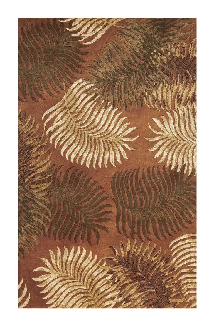 5' X 8'  Wool Rust Area Rug