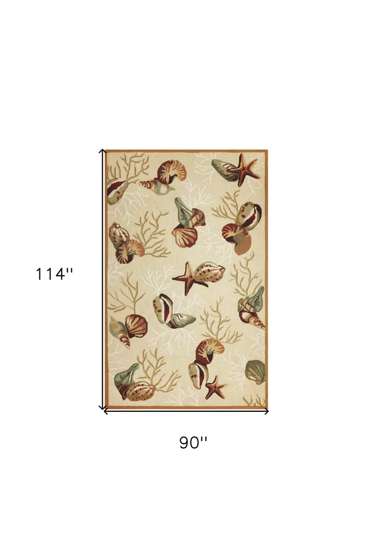 7' X 9'  Polyester Beige Area Rug