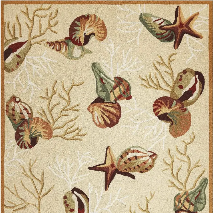 7' X 9'  Polyester Beige Area Rug