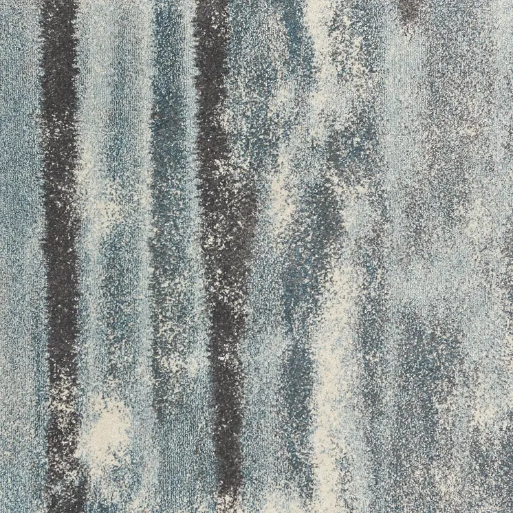 7' X 10' Teal Blue Abstract Distressed Area Rug