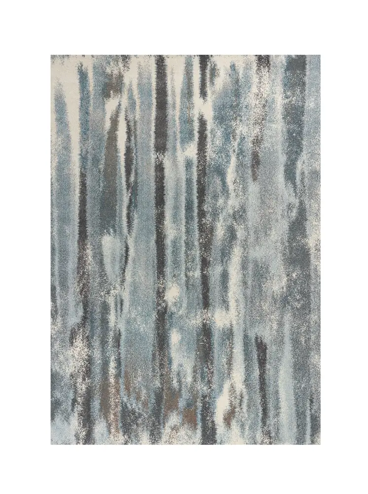 7' X 10' Teal Blue Abstract Distressed Area Rug