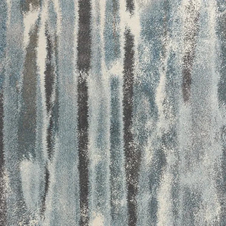 7' X 10' Teal Blue Abstract Distressed Area Rug