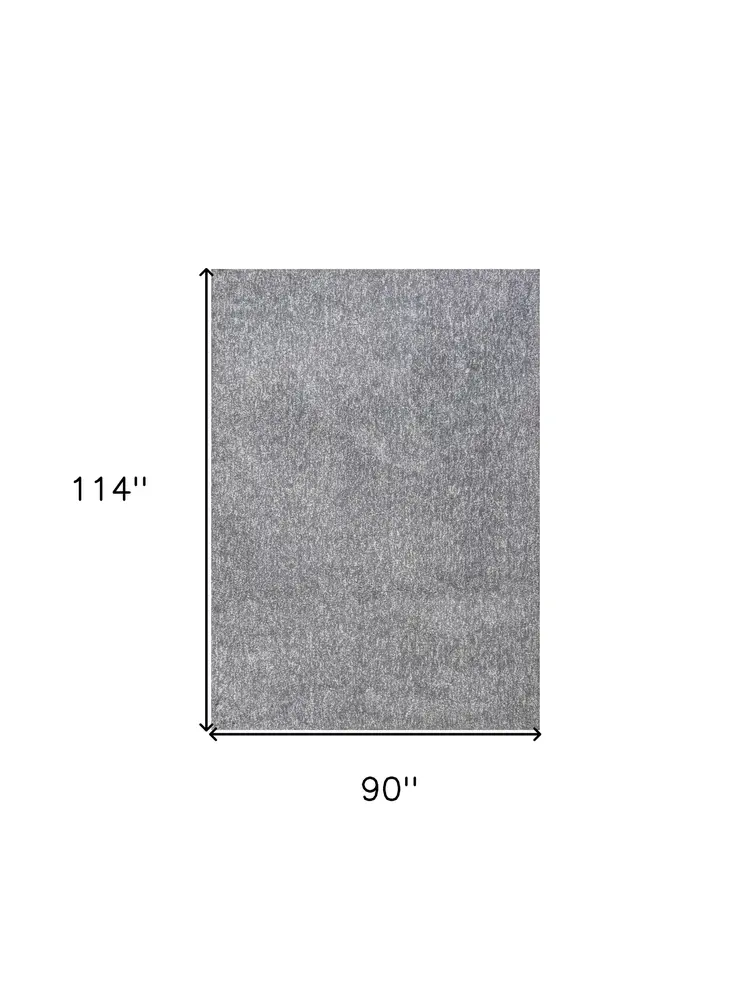 8' X 10' Gray Shag Hand Woven Area Rug
