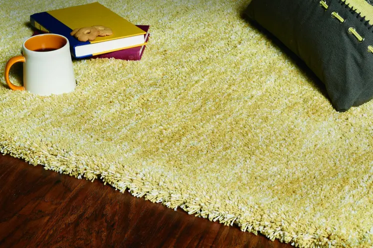 8' X 10' Yellow Shag Hand Woven Area Rug