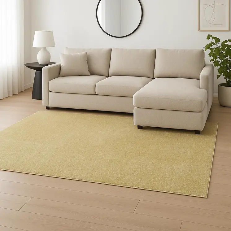 8' X 10' Yellow Shag Hand Woven Area Rug