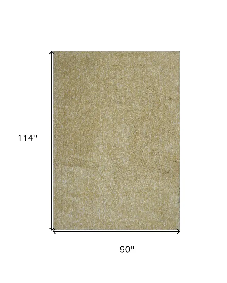 8' X 10' Yellow Shag Hand Woven Area Rug
