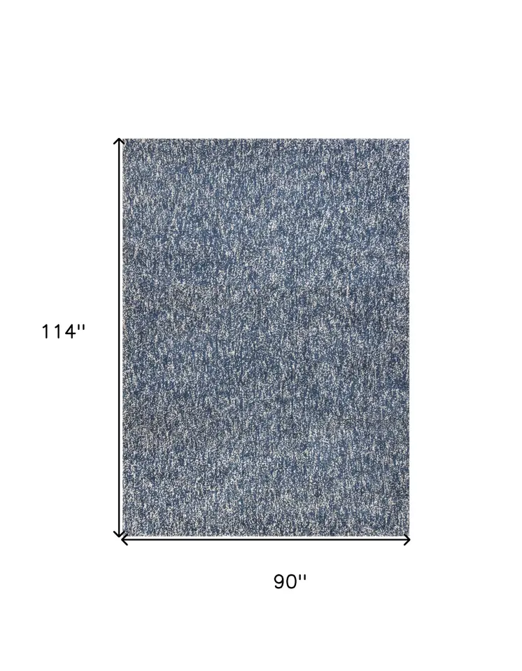 8' X 10' Indigo Shag Hand Woven Area Rug
