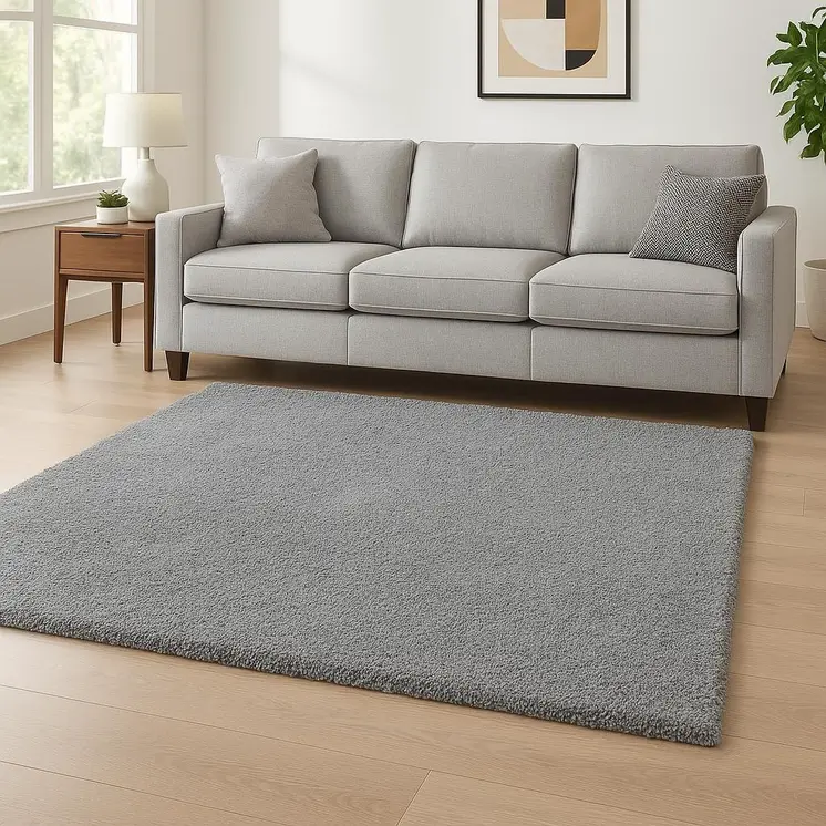 8' X 10' Gray Shag Hand Woven Area Rug