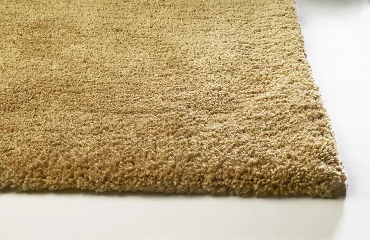 8' X 10' Gold Shag Hand Woven Area Rug