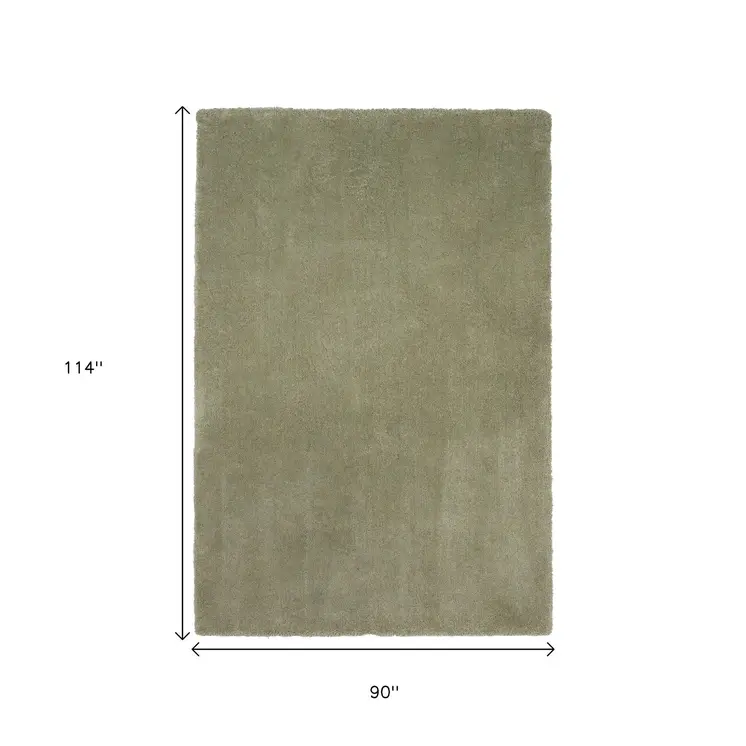 8' X 10' Sage Shag Hand Woven Area Rug