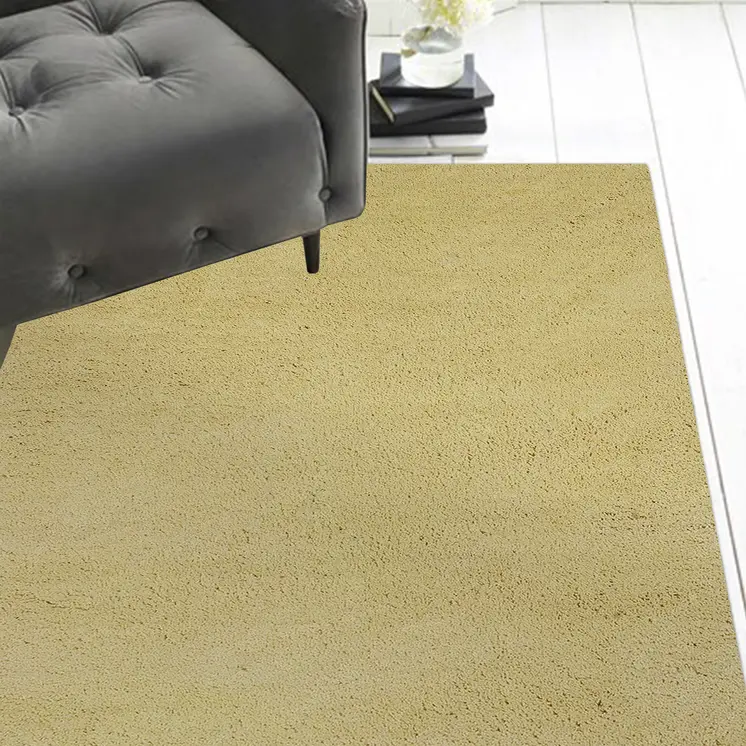 8' X 10' Canary Yellow Shag Hand Woven Area Rug