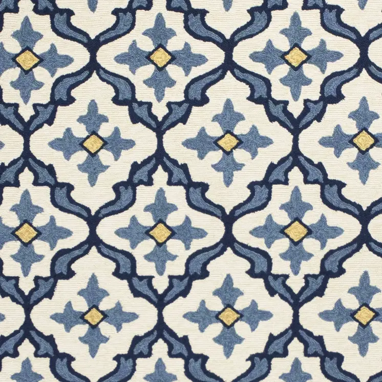8' X 10' Blue And Ivory Moroccan Handmade Indoor Outdoor Area Rug