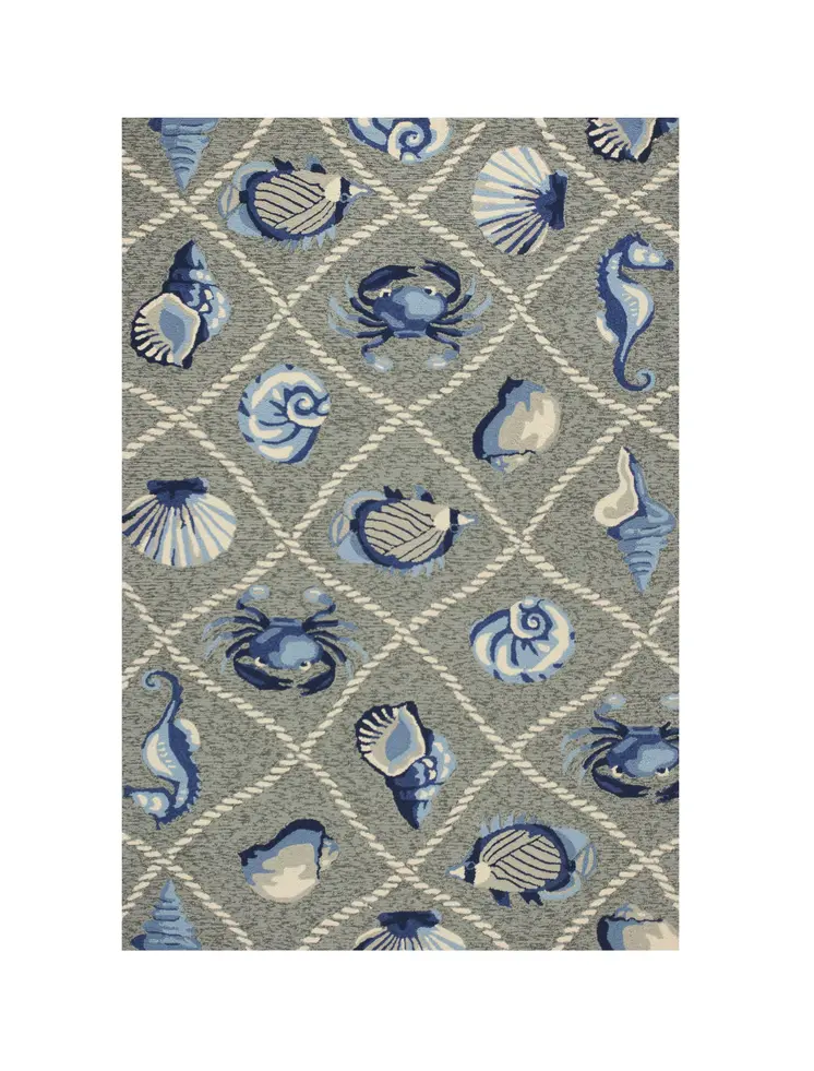 8' X 10' Gray Abstract Indoor Outdoor Area Rug