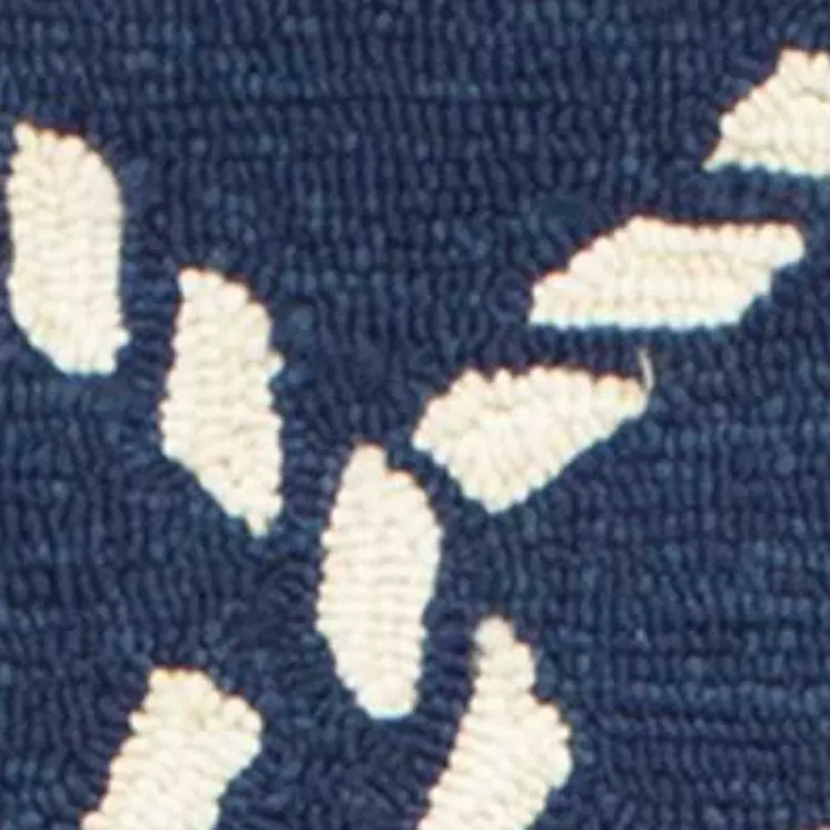 7' X 9' Navy Blue Nautical Handmade Indoor Outdoor Area Rug
