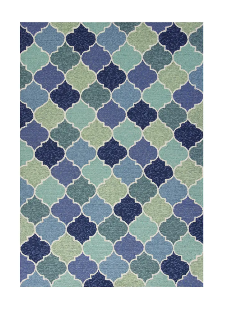 7' X 9'  Uv Treated Polypropylene Blue Area Rug