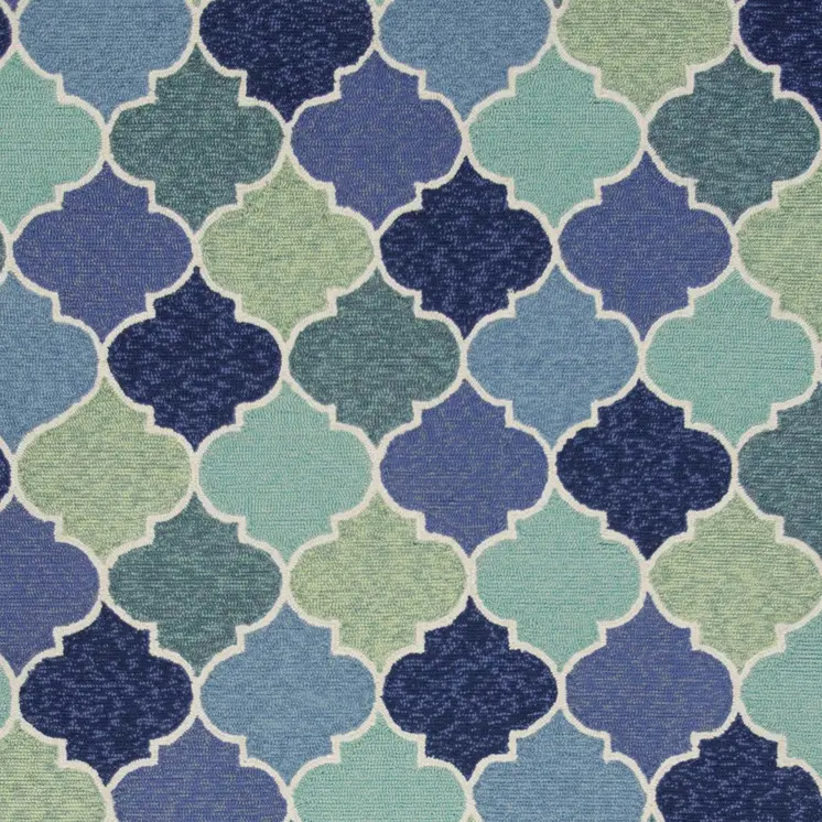 7' X 9'  Uv Treated Polypropylene Blue Area Rug