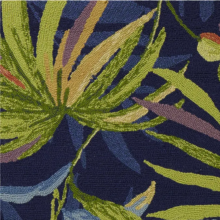 8' X 10' Blue Floral Indoor Outdoor Area Rug