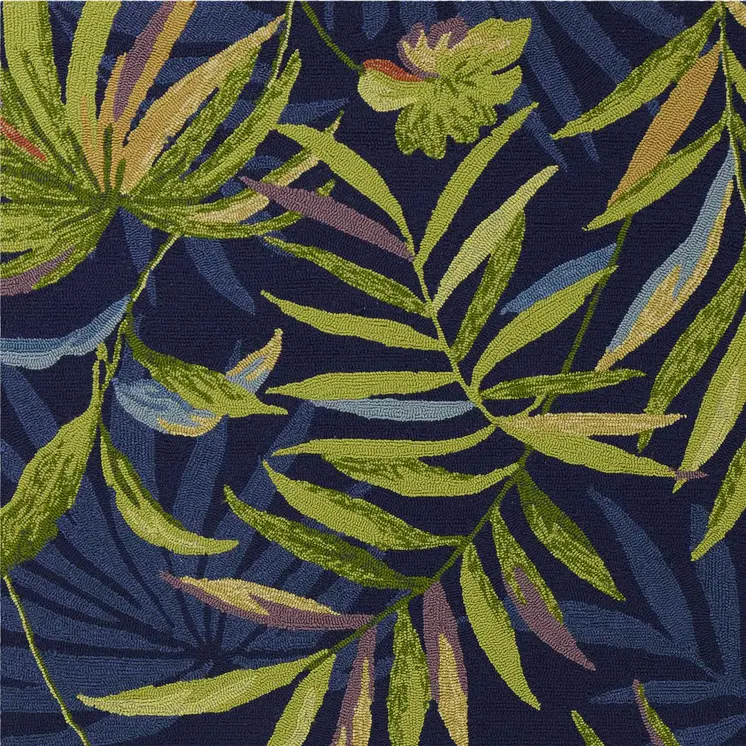 8' X 10' Blue Floral Indoor Outdoor Area Rug