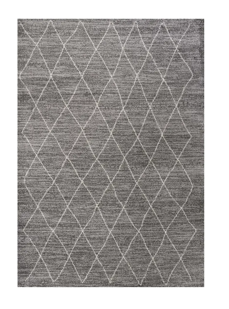 8' X 11' Gray And Light Gray Geometric Area Rug