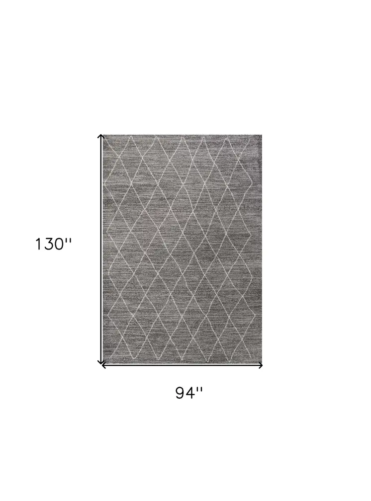 8' X 11' Gray And Light Gray Geometric Area Rug