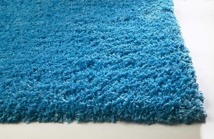 8' X 11' Blue Shag Hand Woven Area Rug