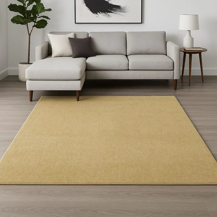 8' X 11' Yellow Shag Hand Woven Area Rug