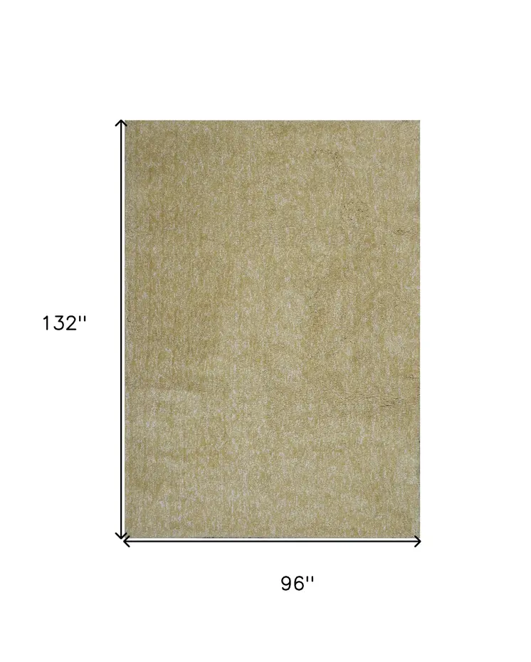 8' X 11' Yellow Shag Hand Woven Area Rug
