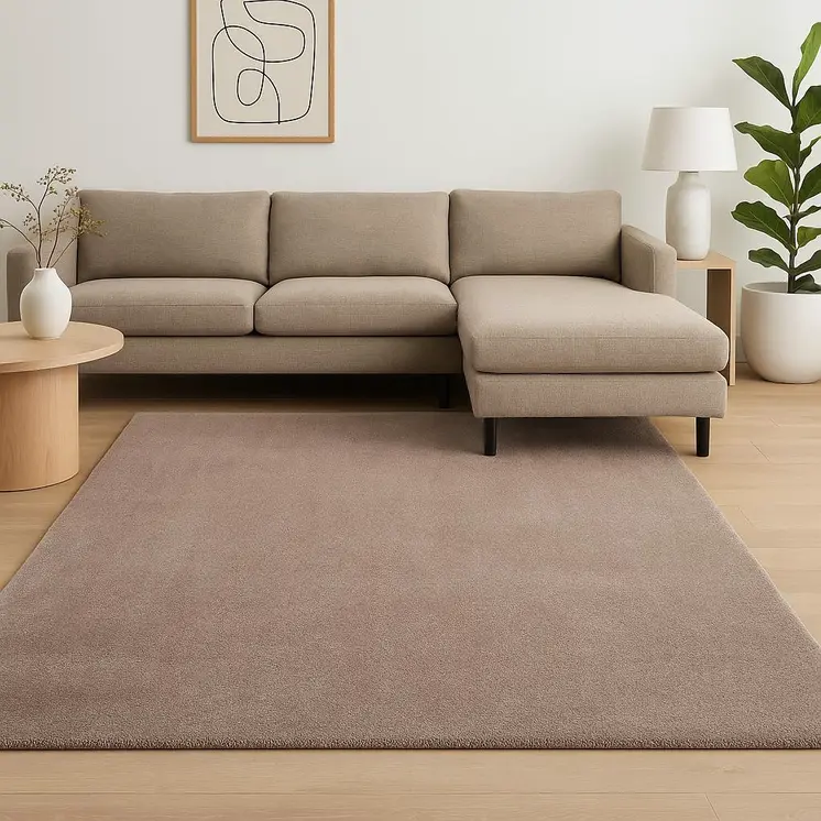 8' X 11' Natural Shag Hand Woven Area Rug