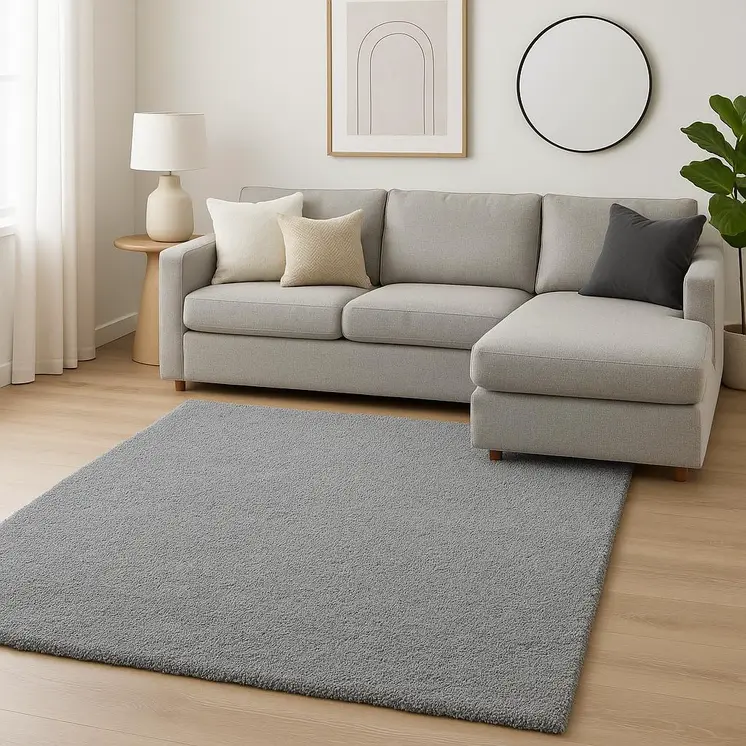 8' X 11' Gray Shag Hand Woven Area Rug