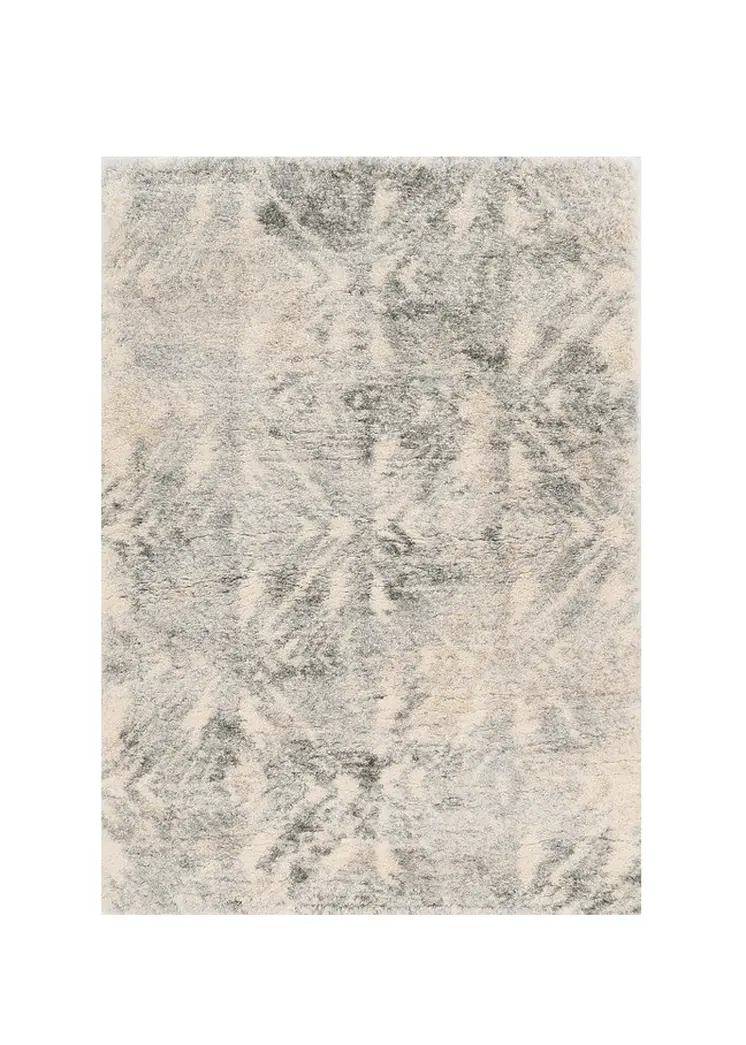 8' X 13'  Modern Ivory And Grey Abstract Area Rug