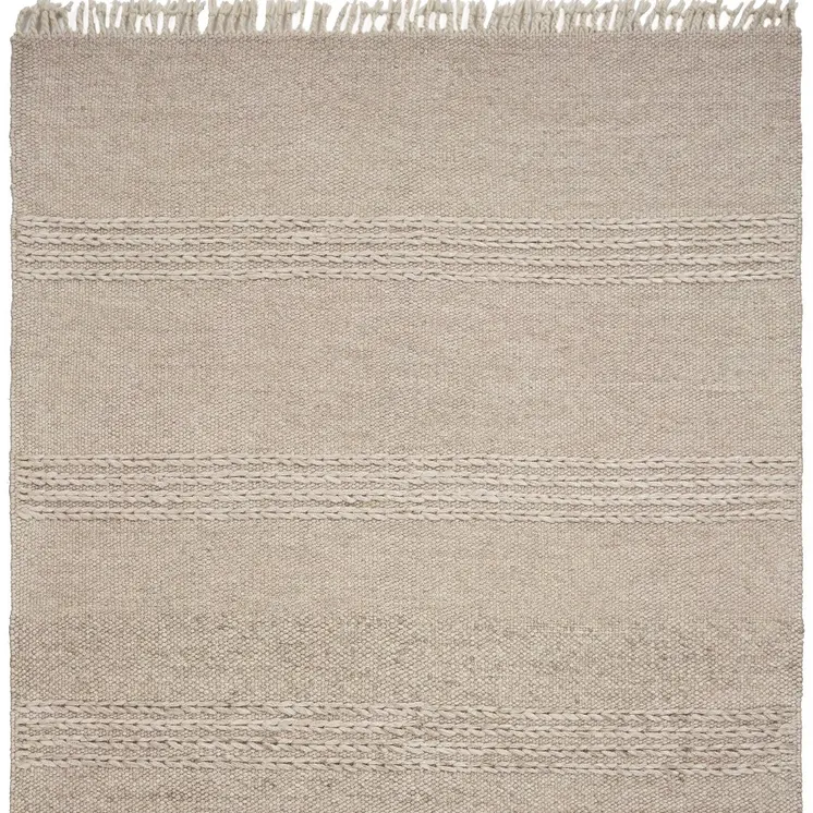 7' X 9'  Wool Natural Area Rug