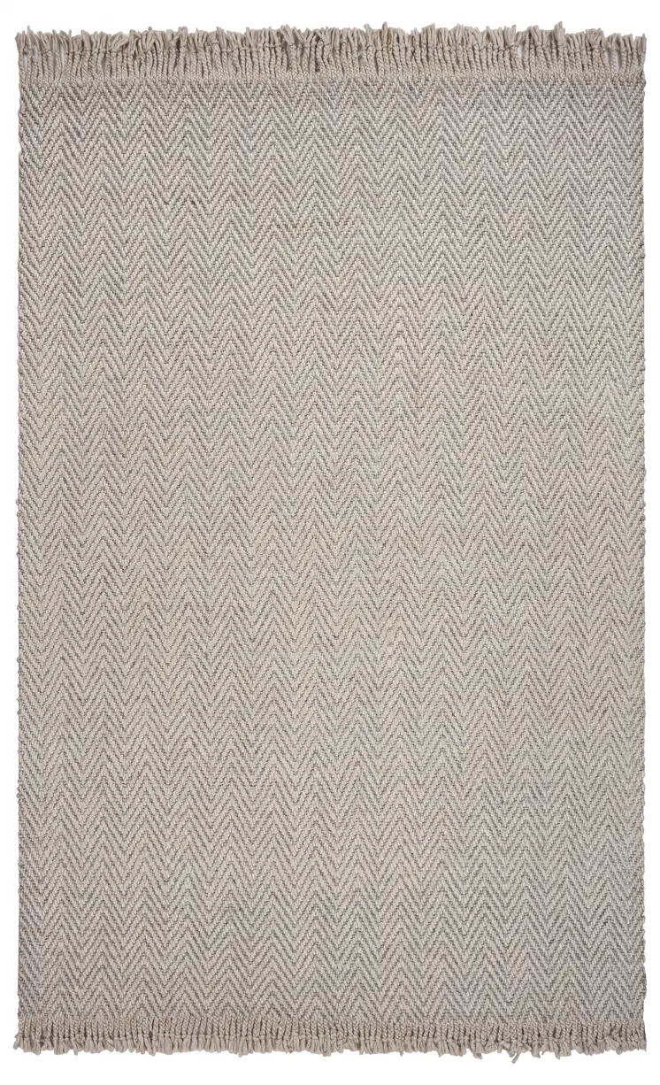 8' X 10' Beige And Tan Wool Geometric Hand Woven Area Rug With Fringe