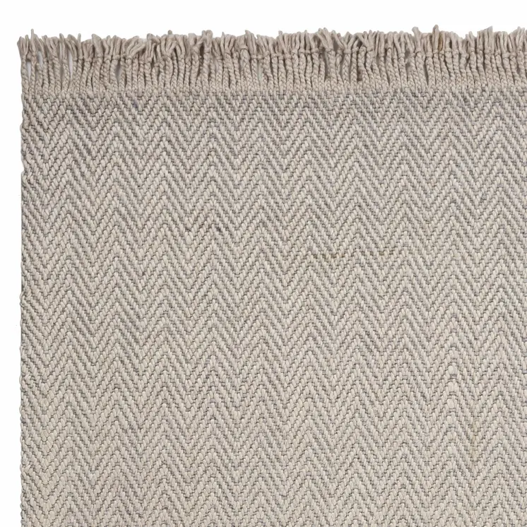 8' X 10' Beige And Tan Wool Geometric Hand Woven Area Rug With Fringe