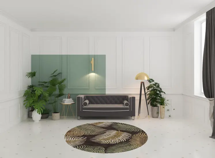 7' Round Wool Espresso Area Rug