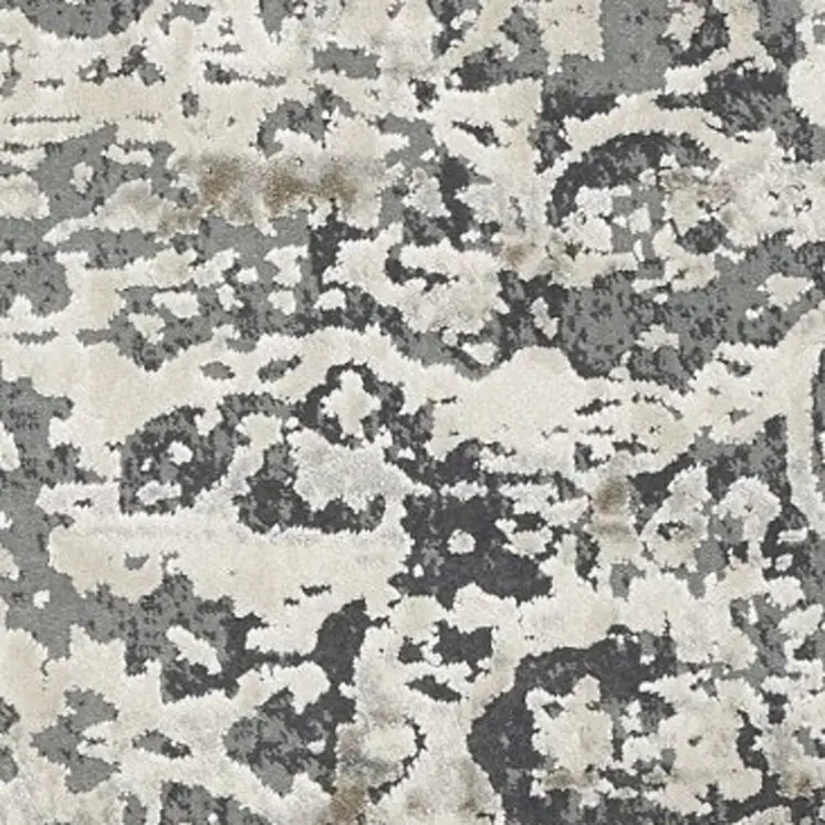8' X 11' Ivory And Gray Floral Medallion Distressed Area Rug