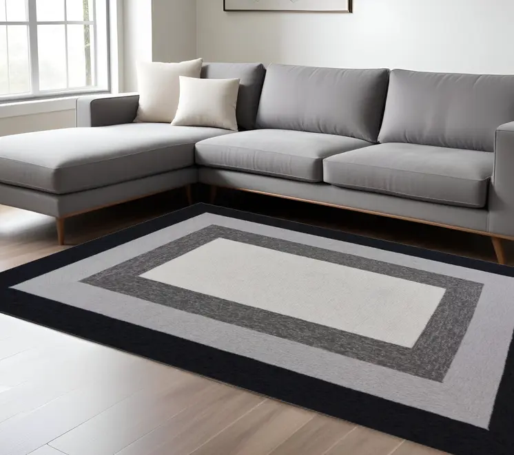 8' X 11'  Uv Treated Polypropylene Charcoal Area Rug