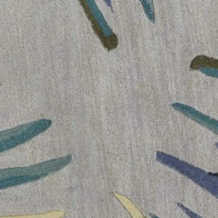 7' Round Wool Grey Or  Blue Area Rug