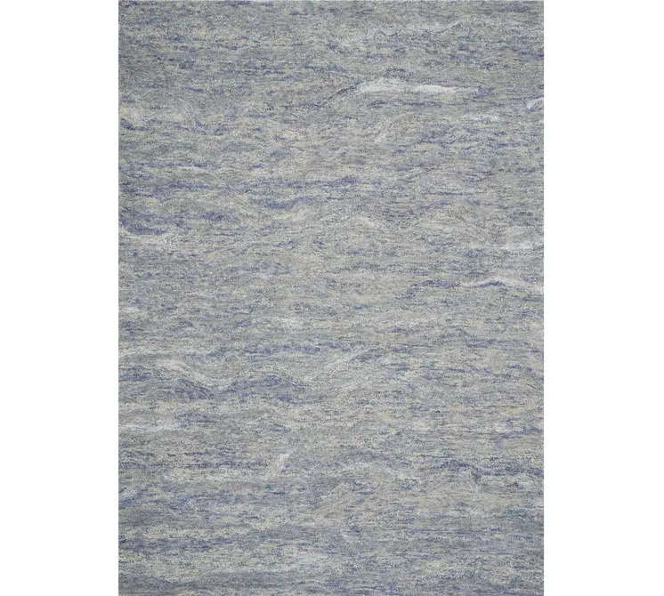 9' X 12' Ocean Blue Hand Tufted Abstract Indoor Area Rug