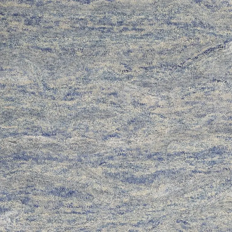 9' X 12' Ocean Blue Hand Tufted Abstract Indoor Area Rug