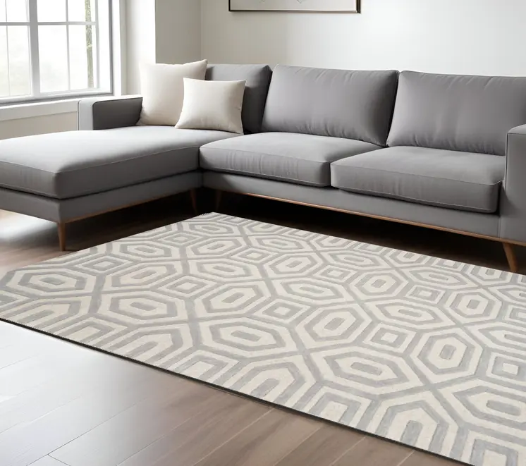 8' X 10' 6 Wool Grey Area Rug