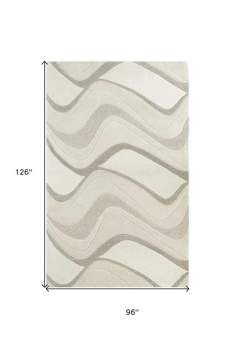 8' X 10' 6 Wool Ivory  Area Rug