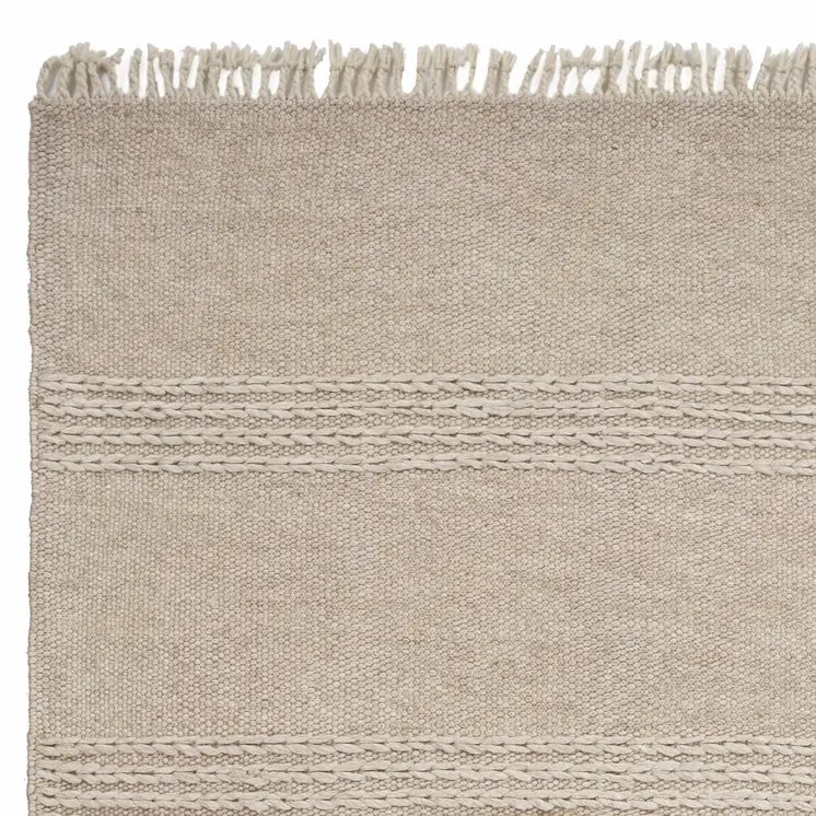 9' X 12' Natural Wool Hand Woven Area Rug