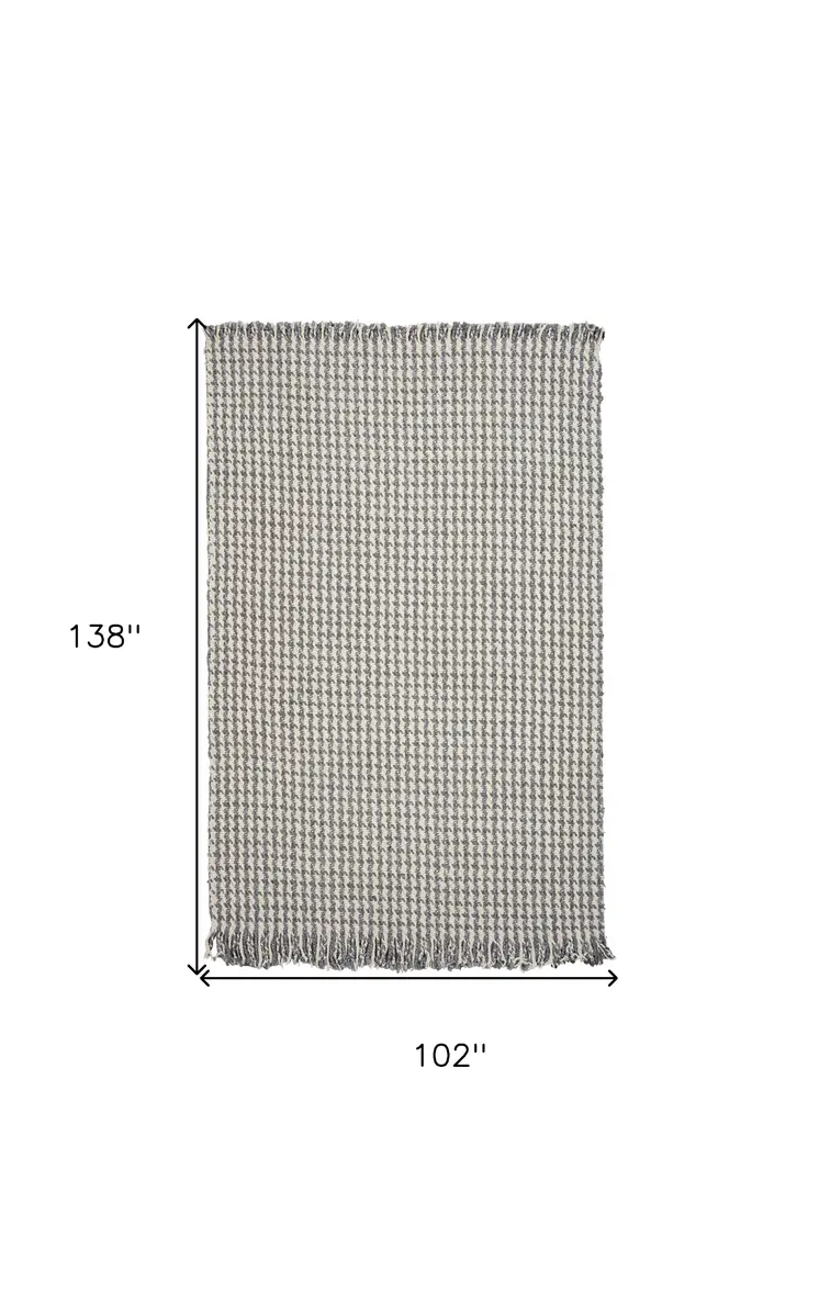 8' X 11' Wool Ivory Or Grey Area Rug