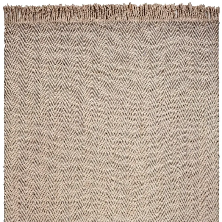 9' X 12' Beige And Gray Wool Hand Woven Area Rug With Fringe