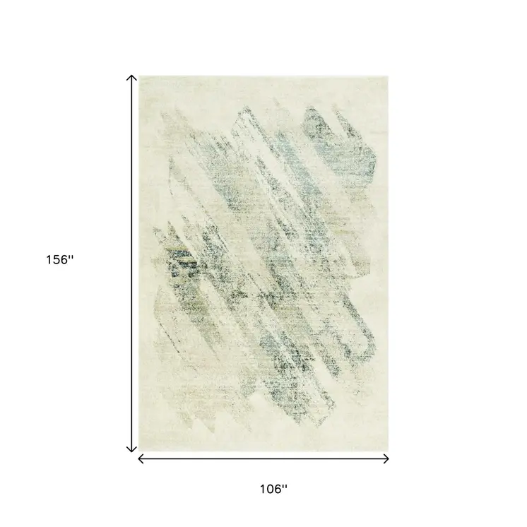 9' X 13' Ivory And Gray Abstract Area Rug
