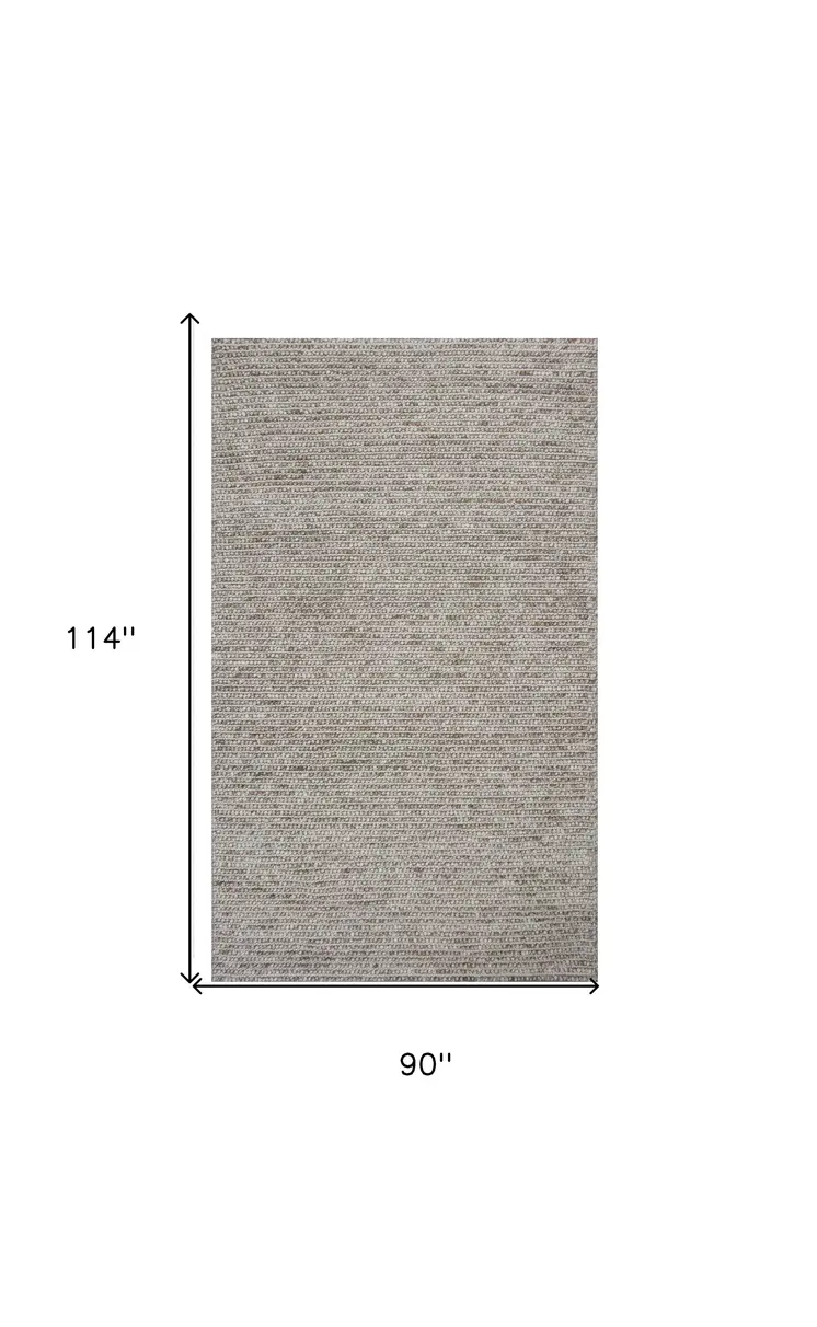 7' X 9'  Wool Natural Area Rug