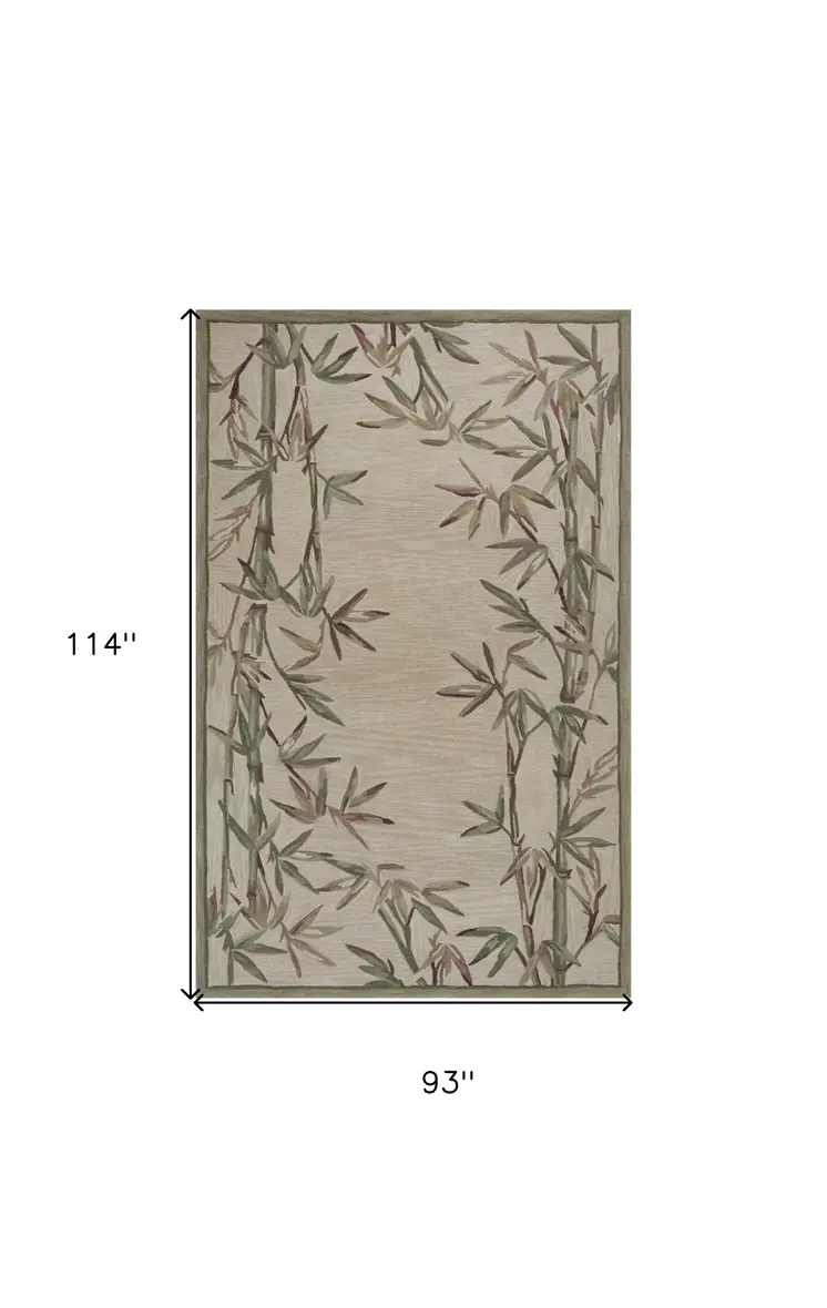 8' X 10' Ivory Wool Handmade Area Rug