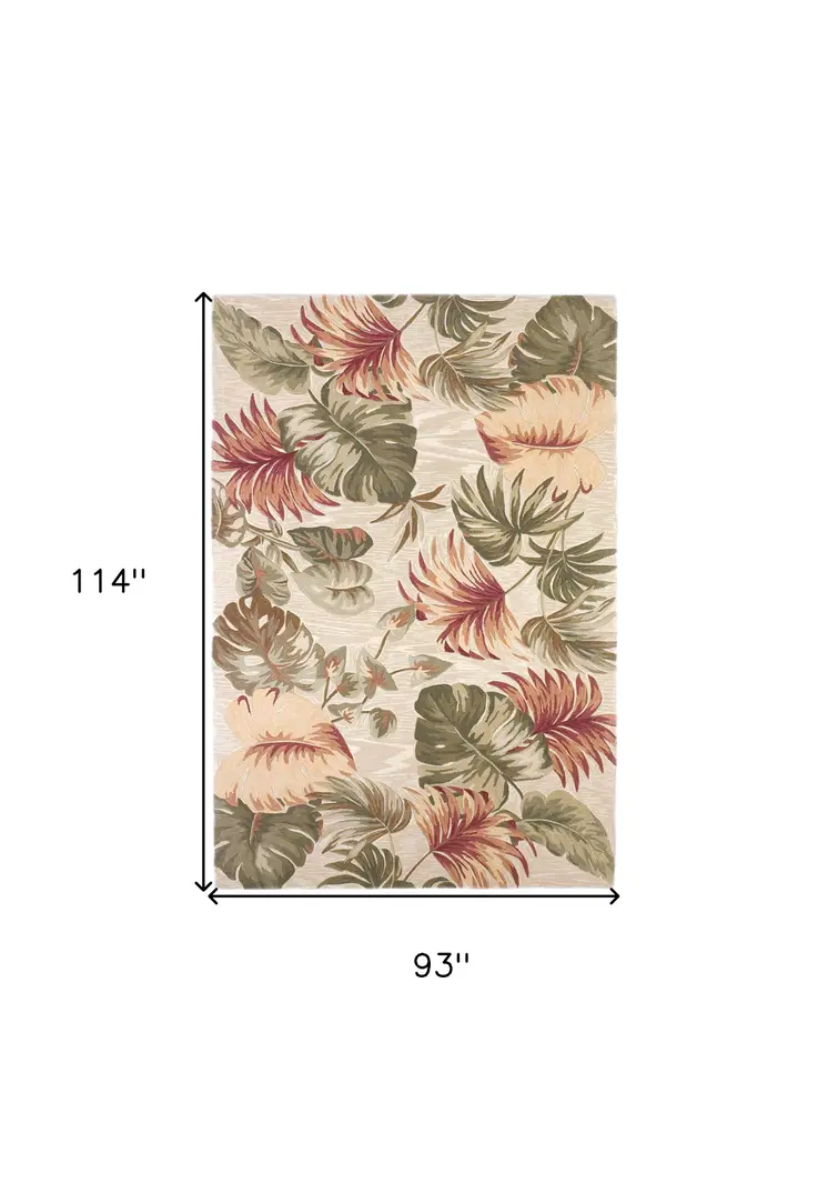 7' X 9'  Wool Beige Area Rug